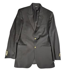 Jos A Bank Blazer Mens 40L Navy with Gold Buttons Sport Coat Dress Jacket *Flaw